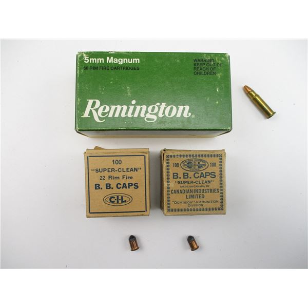 ASSORTED AMMO AND BB CAP LOT