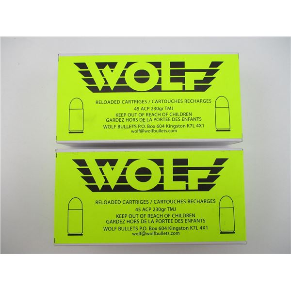 WOLF FACTORY RELOADED .45 ACP AMMO