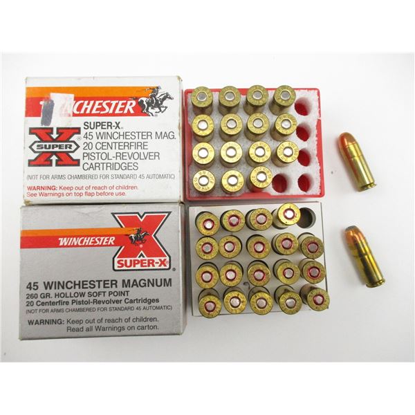 ASSORTED WINCHESTER .45 WIN MAG AMMO