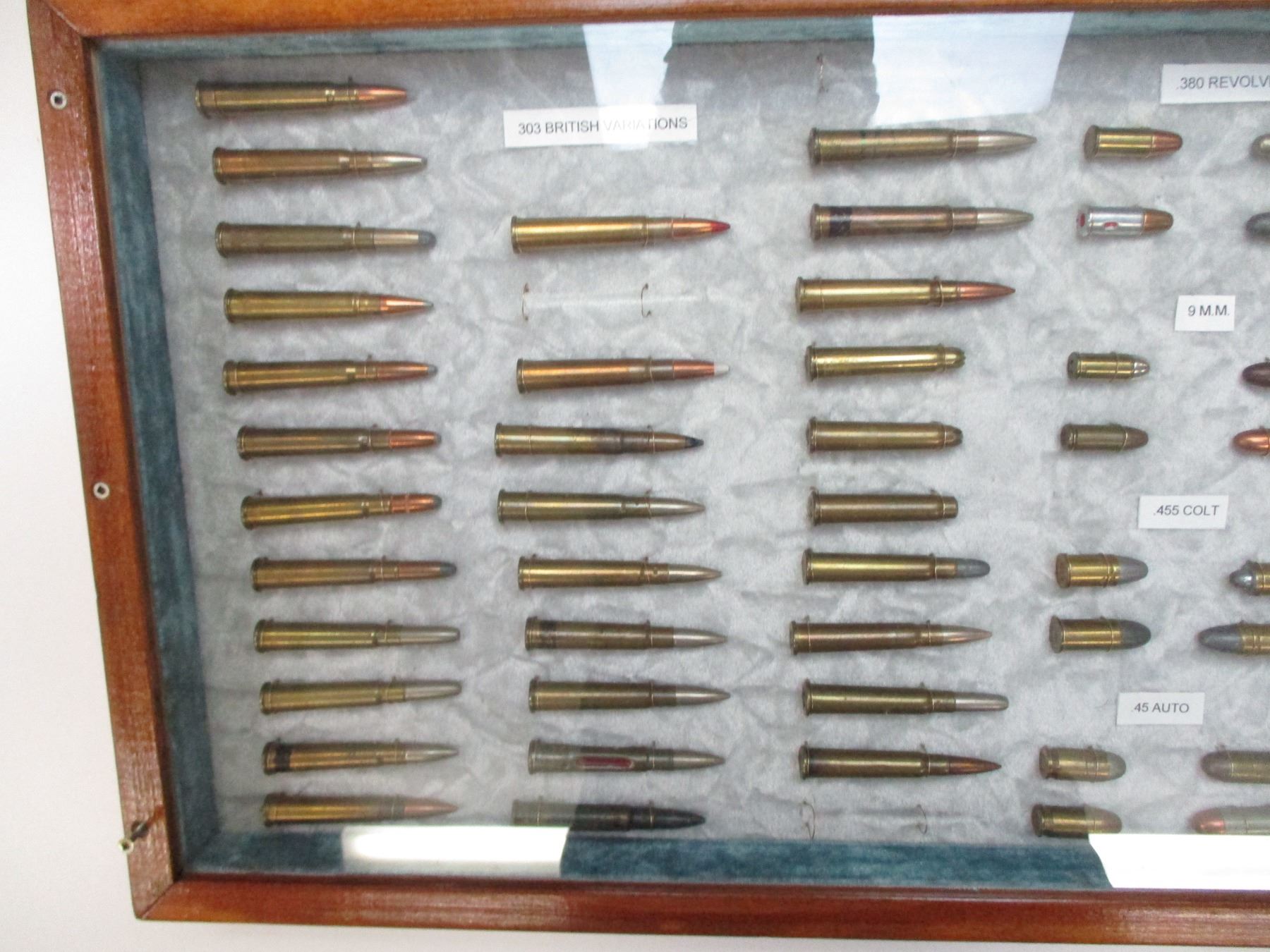 Display Military Rounds ASSORTED MILITARY AMMO LOT, IN COLLECTIBLE DISPLAY