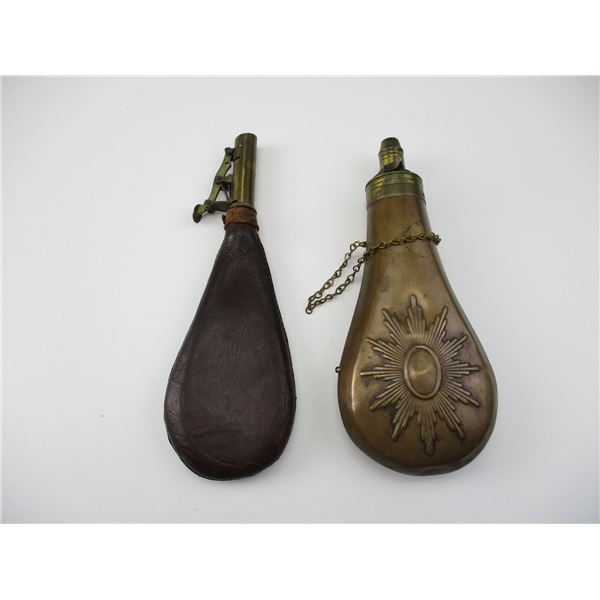 VINTAGE POWDER AND SHOT FLASK LOT