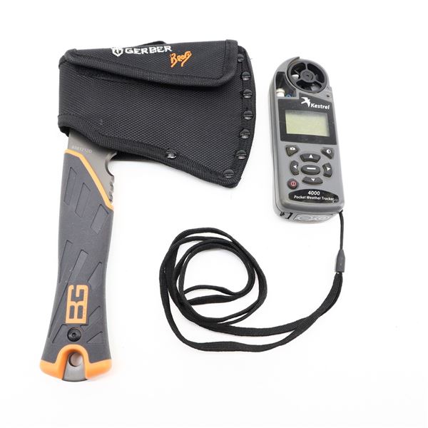 GERBER HATCHET & WEATHER TRACKER