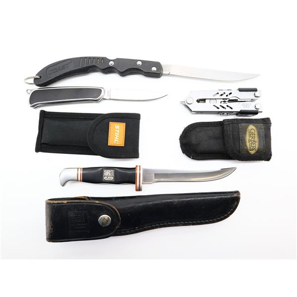 ASSORTED KNIVES & TOOLS