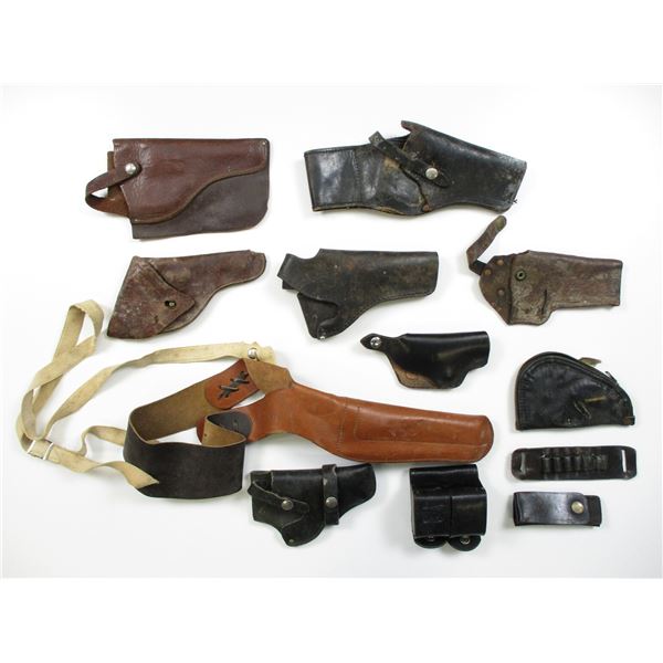 ASSORTED LEATHER REVOLVER HOLSTERS