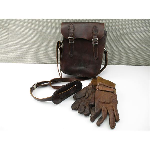 LEATHER GLOVES WITH SHOULDER BAG