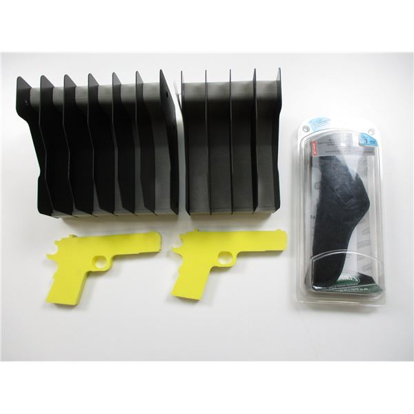 ASSORTED HANDGUN RACKS WITH HOLSTER