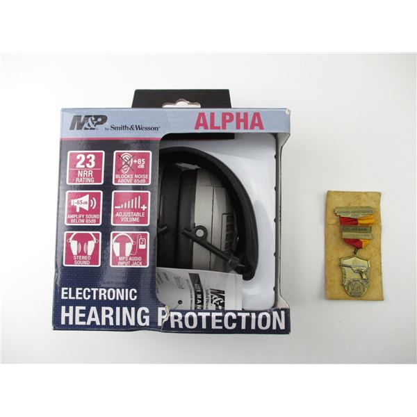 M& P ALPHA EAR PROTECTION & MEDAL