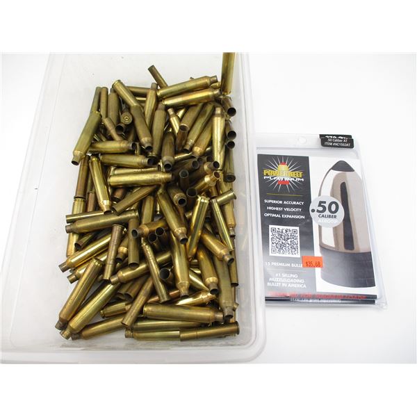 ASSORTED NON PRIMED BRASS/BULLET LOT