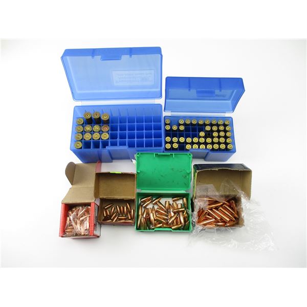 ASSORTED NON PRIMED BRASS/BULLETS LOT