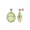 Image 1 : Genuine 36.06 ctw Green Amethyst & Diamond Earrings 14KT Rose Gold - REF-87V5W
