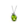 Image 1 : Genuine 2.13 ctw Peridot & Diamond Necklace 14KT White Gold - REF-28P8H