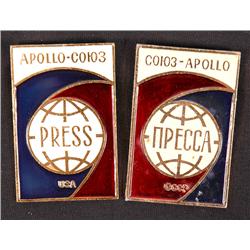 ASTP, 1975, Russian Metal PRESS Badges