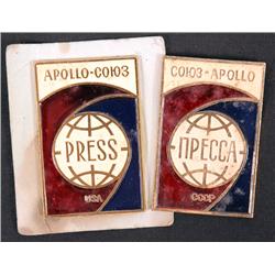 ASTP, 1975, Russian Metal PRESS Badges