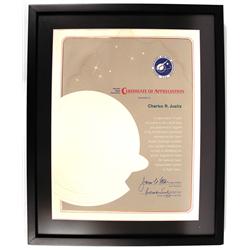 STS-51L, 1986, Certificate of Appreciation