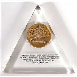 STS-90, 1998, FLOWN NASA Spacelab Medallion