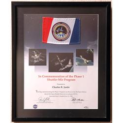 STS-91, 1998, FLOWN Shuttle/MIR Program Flag