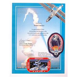 STS-98, 2001, FLOWN Destiny Module Mission Patch AND