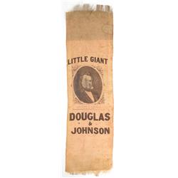 [Douglas, Stephen] Douglas/Johnson Campaign Ribbon, 1860