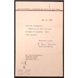 Ben Gurion TLS 4 Days After The 1942 Biltmore Conference