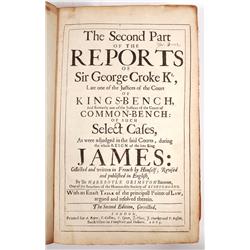 Grimston, Sir Harebotle. The Second Part of the Reports of Sir George Croke…Cases…during the Reign o