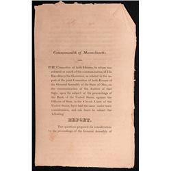 Massachusetts Speaks Out in Support of A Second National Bank.