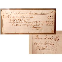 Rare Joseph Warren Document Signed
