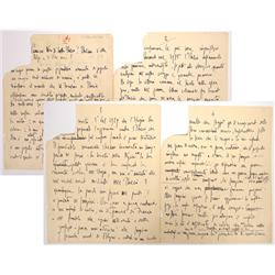 Autograph Draft of Mussolini's Speech Announcing the Invasison of Ethiopia