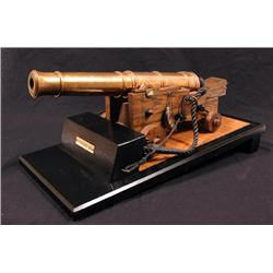 Museum Scale Model Of A War Of 1812 18- Pounder Naval Cannon
