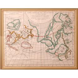 1779 DeVaugondy Map Of North Pacific