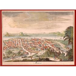 Early Mexico City Birds Eye View Map