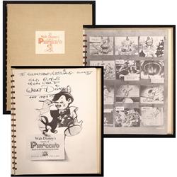 Extremely Rare Pinocchio Story Script Signed & Inscribed by Walt Disney