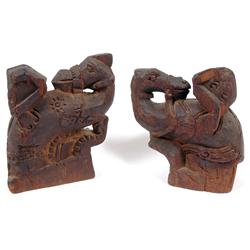 Rock Hudson's Wooden Carved Horse Bookends