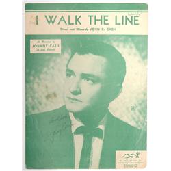 Cash, Johnny--Signed Sheet Music For "I Walk The Line"