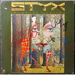 Styx - "The Grand Illusion" Signed Album Cover