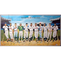 Watercolor of Eleven .500 Home Run Hitters