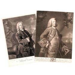 Lot of Six Engraved Portraits of Briish Naval Officers & Personnages