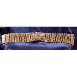Diamond, 14K Yellow Gold Bracelet/Cover Watch