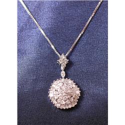 Diamond, 18K White Gold Pendant & Chain