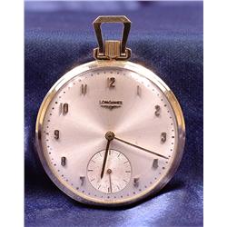 Longines, 14K Yellow Gold Open Face Pocket Watch