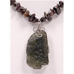 METEORITE JEWELRY STONY METEORITE AND MOLDAVITE