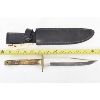 Image 1 : Knife 7" Blade & Antler Handle w/ Leather Sheath Made By A. Bajkor Canada