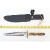 Image 2 : Knife 7" Blade & Antler Handle w/ Leather Sheath Made By A. Bajkor Canada