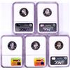 Image 2 : 2000-S Silver Proof State Quarter (5) Coin Set NGC PF69 Ultra Cameo