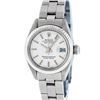 Image 2 : Rolex Ladies Stainless Steel Silver Index Oyster Band Datejust Wristwatch