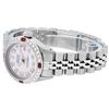 Image 8 : Rolex Ladies Stainless Steel Pink MOP Diamond & Ruby Datejust Wristwatch