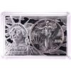 Image 1 : 1988 $1 American Silver Eagle Coin & 2oz Silver Bar Set