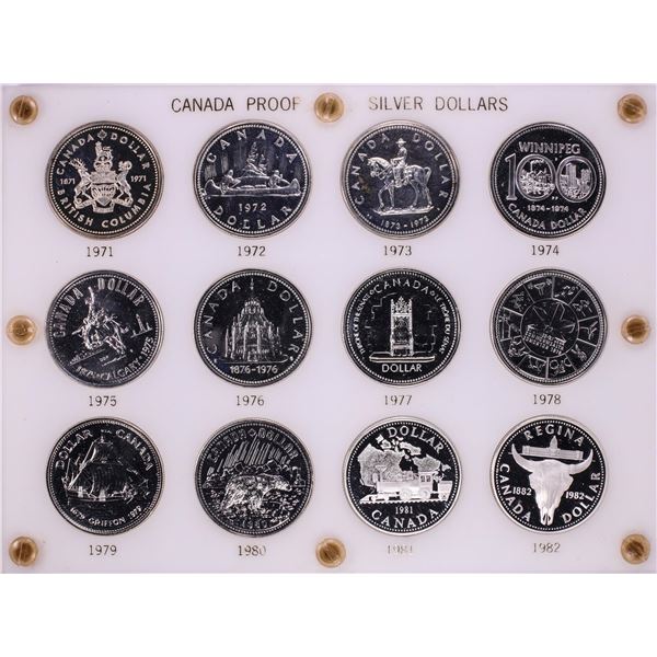 1971-1982 Proof $1 Canada Commemorative Silver Dollar Coin Sets in Capital Plastic