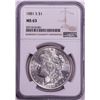 Image 1 : 1881-S $1 Morgan Silver Dollar Coin NGC MS63