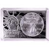 Image 1 : 1996 $1 American Silver Eagle Coin & 2oz Silver Bar Set