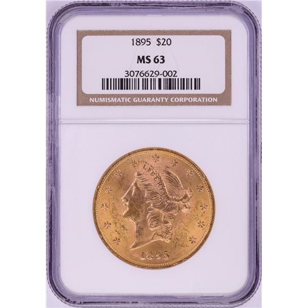 1895 $20 Liberty Head Double Eagle Gold Coin NGC MS63